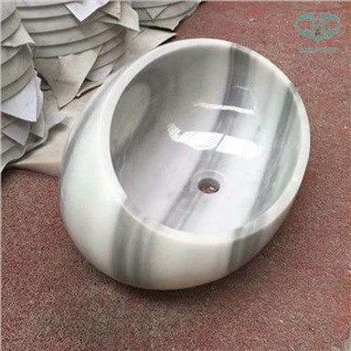 Kulrang va oq marmar toshli lavabo