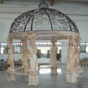 Sunset Red Marble Angel Sculpture