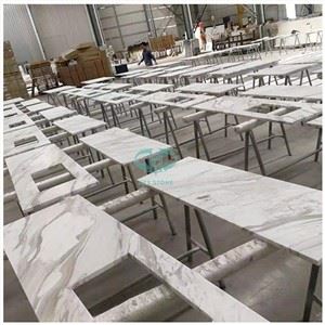 Volakas oq marmar stol usti
