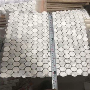 Carrara oq marmar mozaik kafel